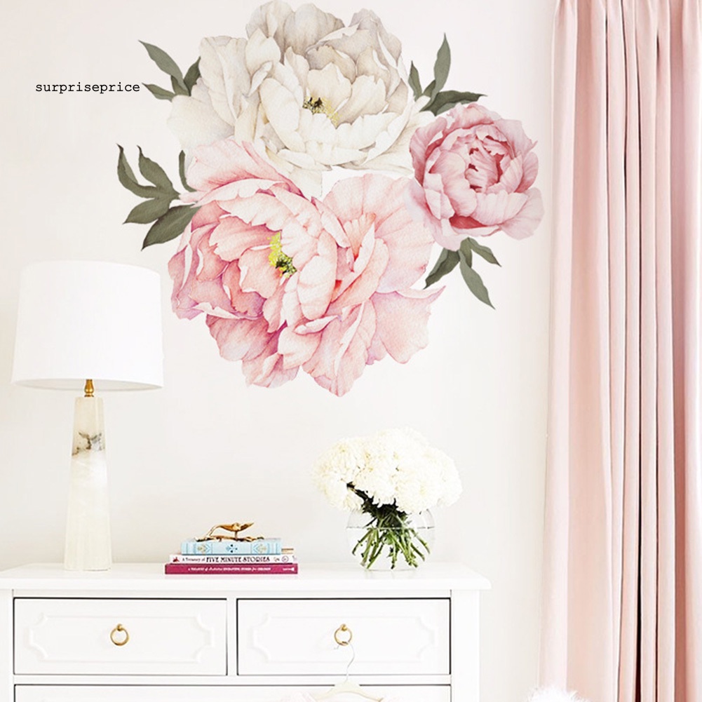 Miếng Dán Tường Tự Dính Họa Tiết Hoa Dùng Trang Trí Phòng Khách