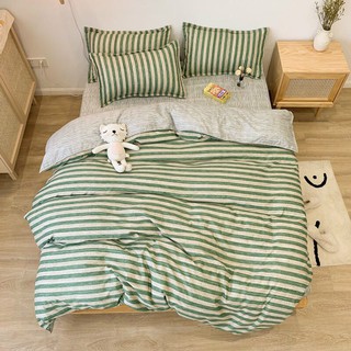 Bộ Chăn Ga Gối Kẻ Cotton Poly