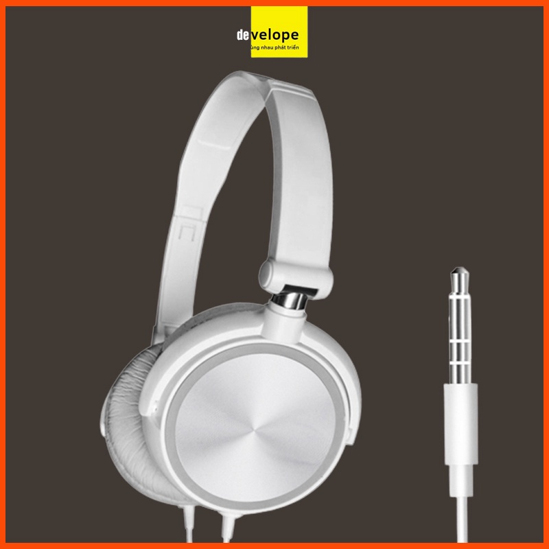 Tai nghe chụp tai F10 có mic loại tốt cho samsung, LG, Huawie. (màu trắng - có thể gấp gọn)