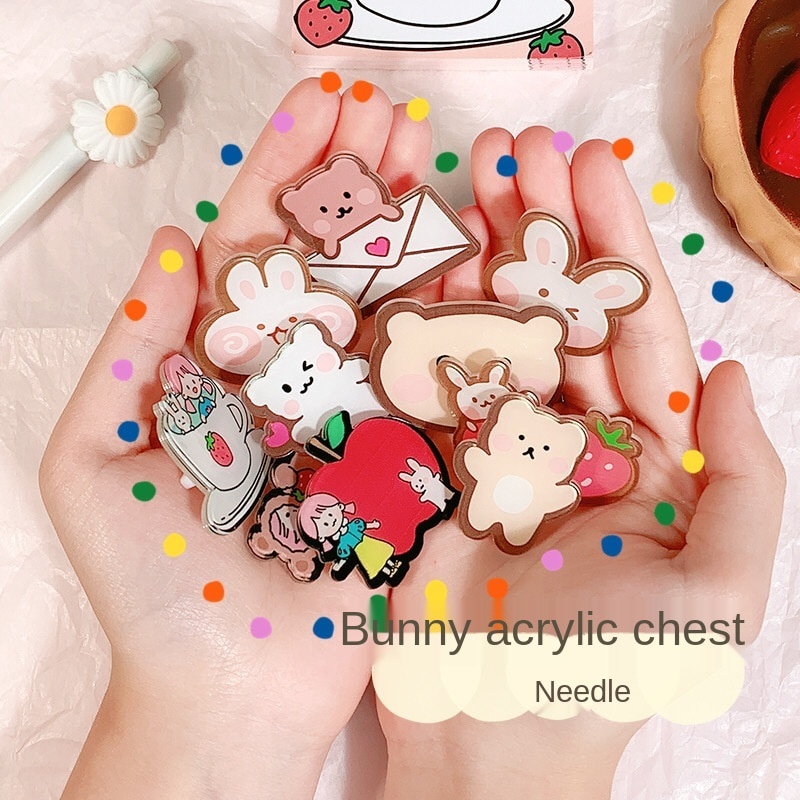 Cartoon brooch female cute Japanese ins fashion personality creative three-dimensional acrylic accessories pin