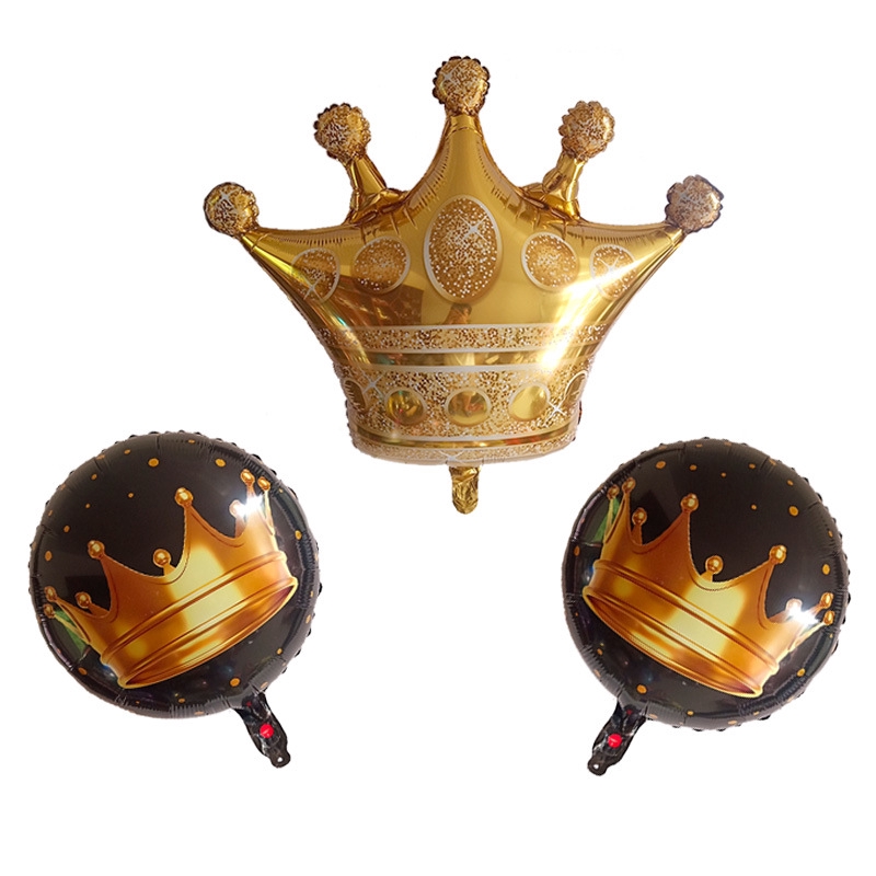 1 Bong Bóng Màng Nhôm 18 inch Hình Vương Miện Trang Trí Tiệc