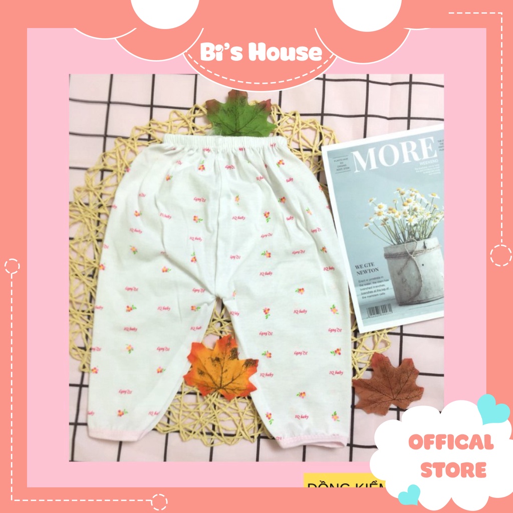 Quần sơ sinh cotton in hình họa tiết ,thấm hút cho bé từ 3-8kg