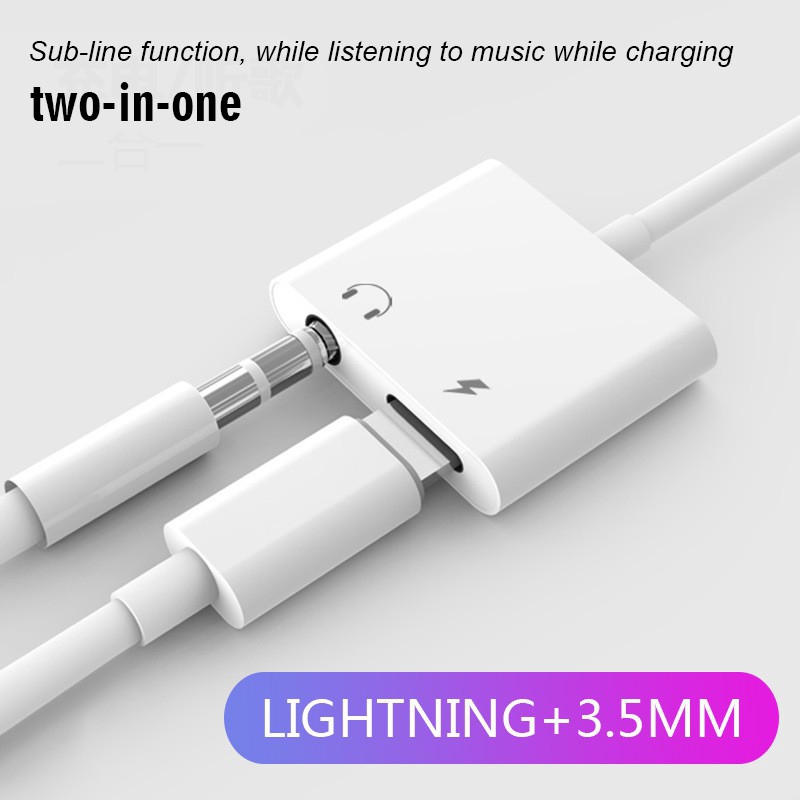 Đầu chuyển 2 trong 1 3.5mm + cổng sạc cho IPX 7 8（Does not support calls）