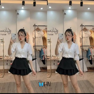 Áo sơ mi bánh bèo tay lỡ