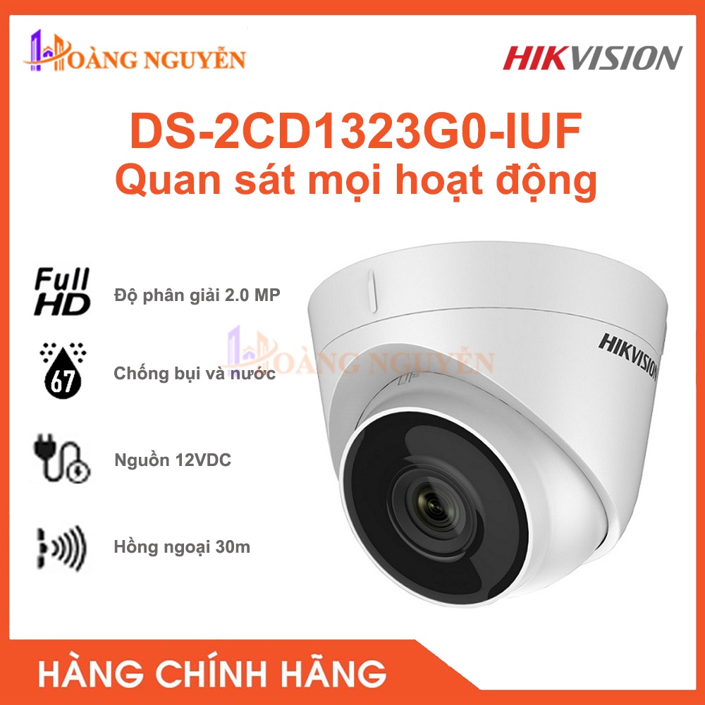 [NHÀ PHÂN PHỐI] Camera IP HIKVISION DS-2CD1323G0-IUF 2MP, Tích Hợp Mic , Chống Ngược Sáng Kỹ Thuật Số DWDR