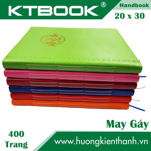 SỔ BÌA DA KTBOOK CAO CẤP HANDBOOK LỚN 400 TRANG KÍCH THƯỚC A4 CÓ MAY GÁY RUỘT GIẤY IN CARO