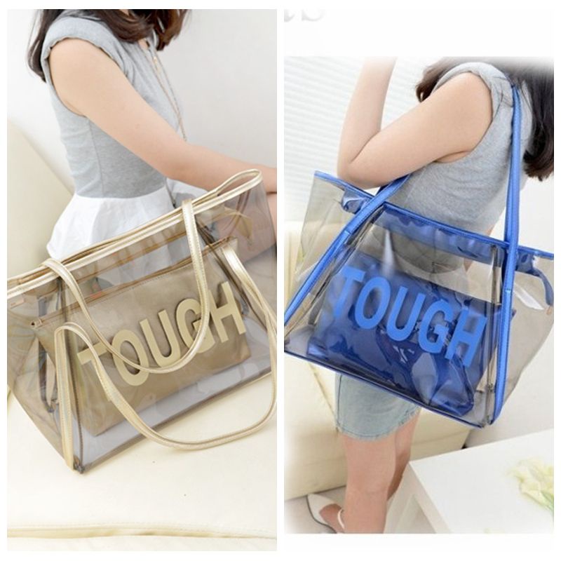 Túi Xách Nữ Trong Suốt TOUGH Cỡ Lớn. Thời Trang Hàn Quốc Sành Điệu