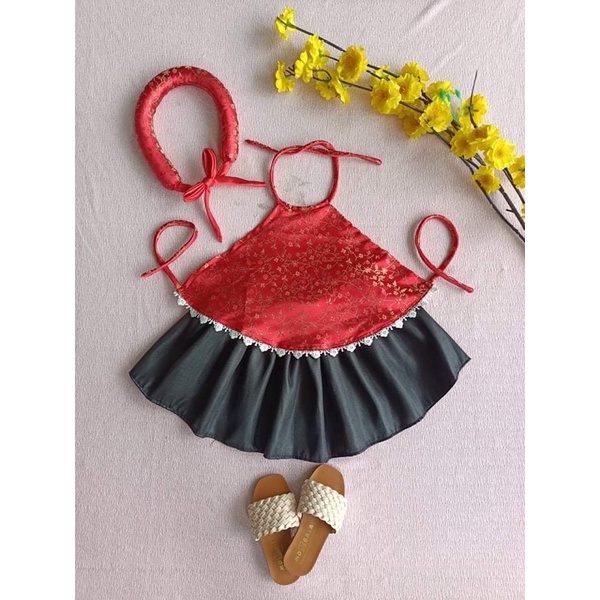 Set yếm kèm mấn chất gấm lụa xinh xỉu