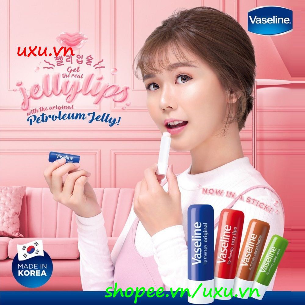 Son dưỡng môi 4.8G Vaseline Rosy Lips Không Màu Cho Sắc Môi Hồng Tự Nhiên, Với uxu.vn Tất Cả Là Chính Hãng.