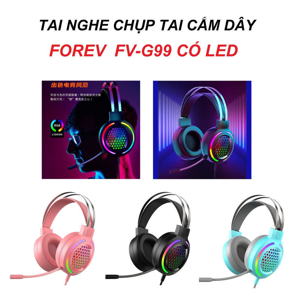 Tai Nghe Chụp Tai Headphone FV-G99 Có Led