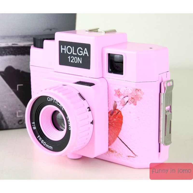 Holga 120n retro fool film camera phiên bản màu đen ống kính nhựa 120 đến 135 phim