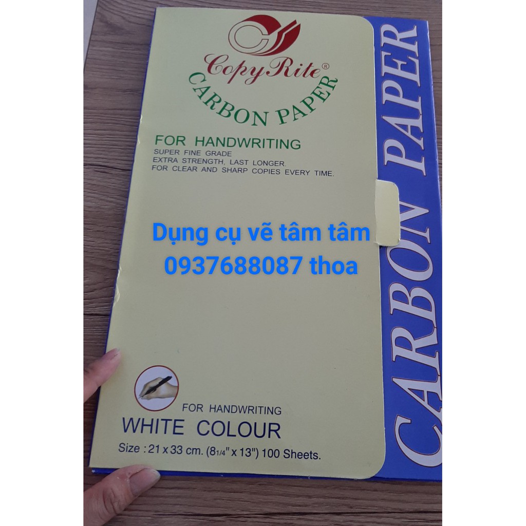 [ TÂM TÂM ]-Giấy than trắng khổ A4, White carbon paper size A4-100 tờ