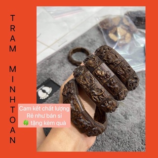 Vòng trầm hương 12 con giáp , trầm hương tốc tự nhiên