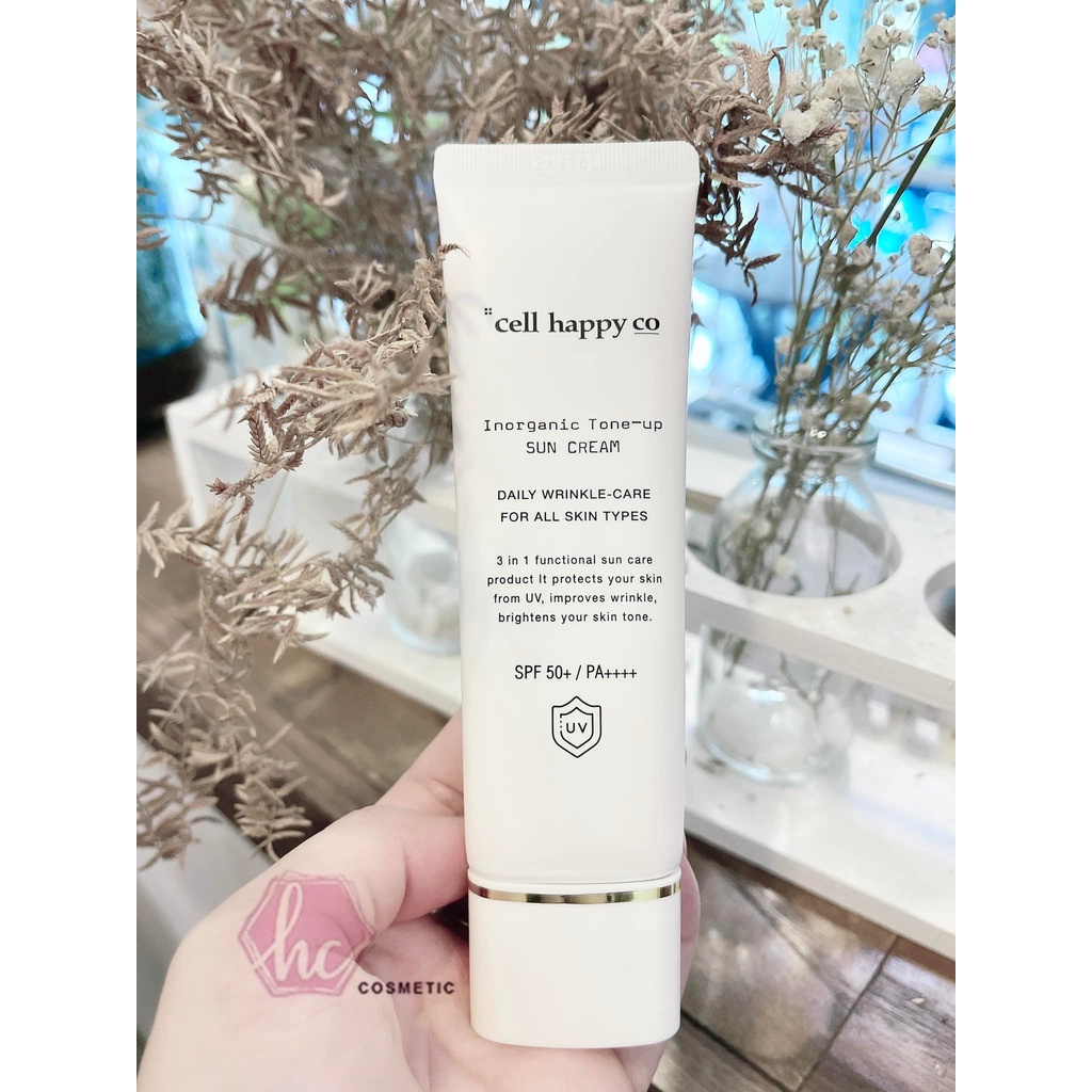 Kem Chông Nắng Cell Happy Co 3 In 1 Chống Nắng Làm Trắng - Nâng Tone - Cải Thiện Nếp Nhăn