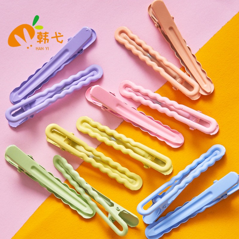 Kẹp Tóc Mỏ Vịt Bằng Kim Loại Màu Sắc Ngọt Ngào Phong Cách Hàn Quốc