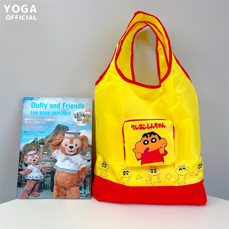 Túi Tote Đeo Vai In Hoạt Hình Shin-Chan Xiaobai Zuoguemon Dạng Gập Chống Thấm Nước Thân Thiện Với Môi Trường