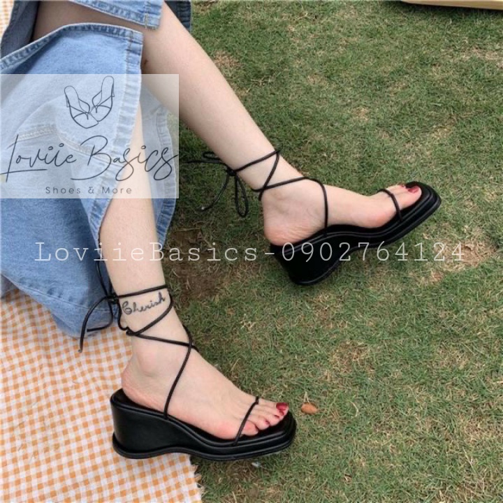 SANDAL NỮ LOVIIE BASICS - GIÀY ĐẾ XUỒNG KẸP QUAI MẢNH CỘT DÂY THỜI TRANG - GIÀY SANDAL CHIẾN BINH S211208