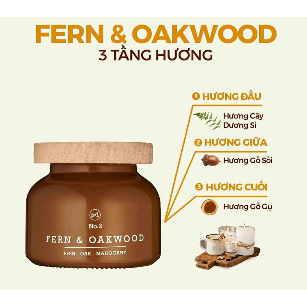 nến thơm FERN&OAKWOOD