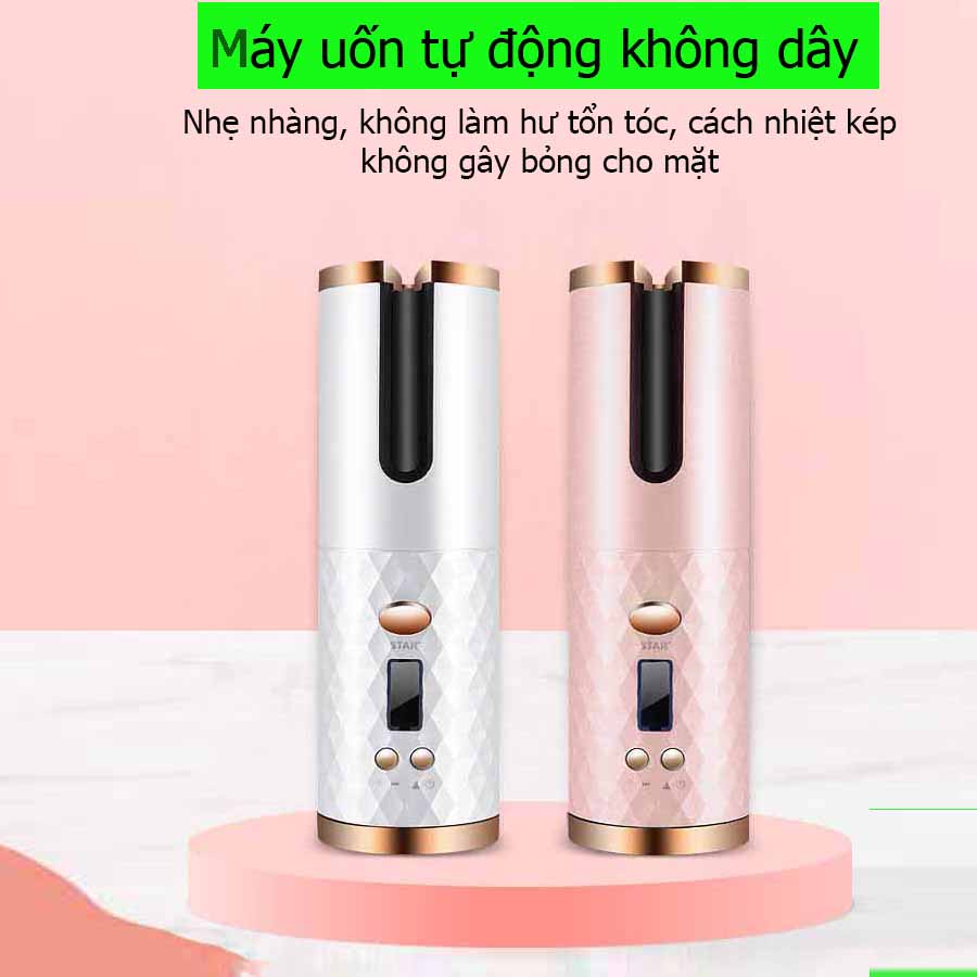 Máy uốn tóc - Máy uốn xoăn - Máy tạo kiểu tóc tự động Uốn tóc gợn sóng Tạo kiểu đa dạng Giữ kiểu lâu Không gây bỏng