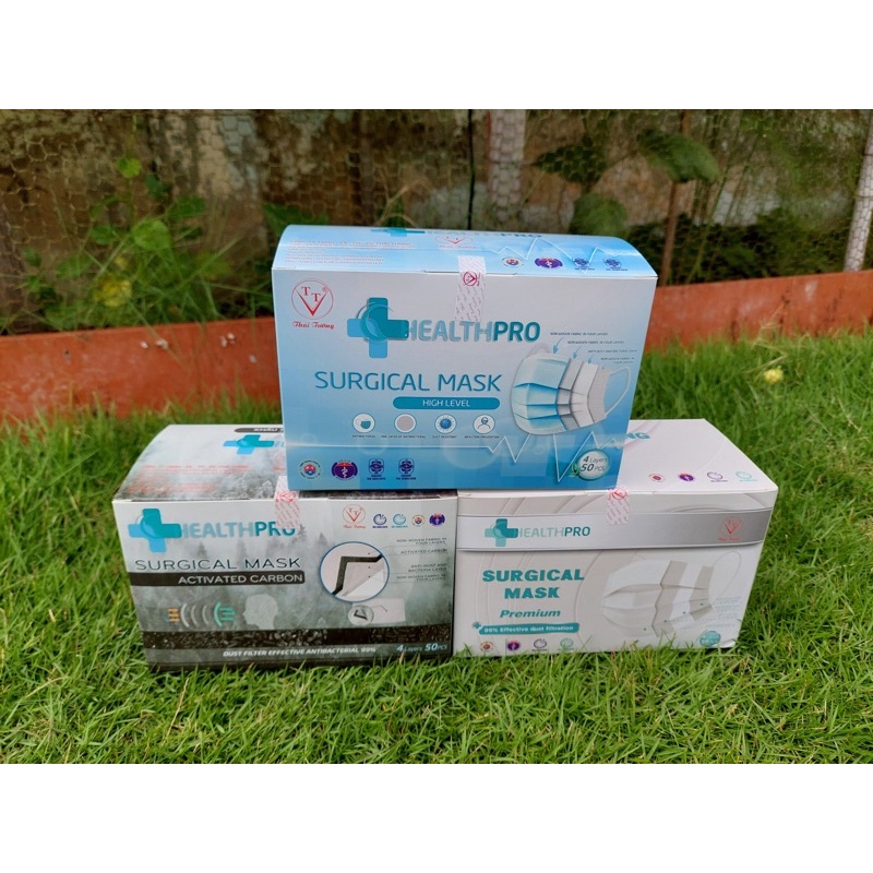 Khẩu trang y tế Thái Tường 4 lớp CÓ kháng khuẩn. Hộp 50 cái