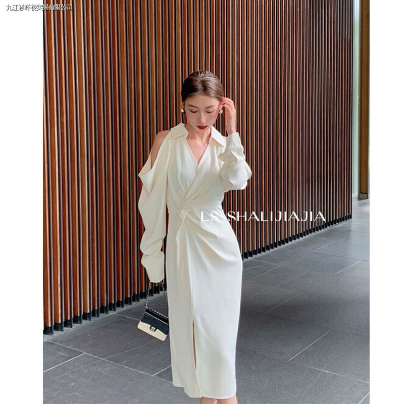 Đầm Dáng Ôm Hở Vai Phong Cách Phương Tây Thời Trang Xuân Thu Hàng Mới Chất Lượng Cao Thiết Kế Phong Cách Phương Tây Cho Nữ