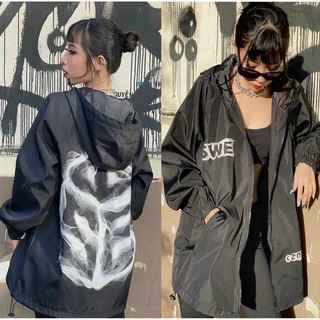 Áo Khoác Dù Jacket Form Rộng Chất Dù 2 Lớp SWE Khói Unisex
