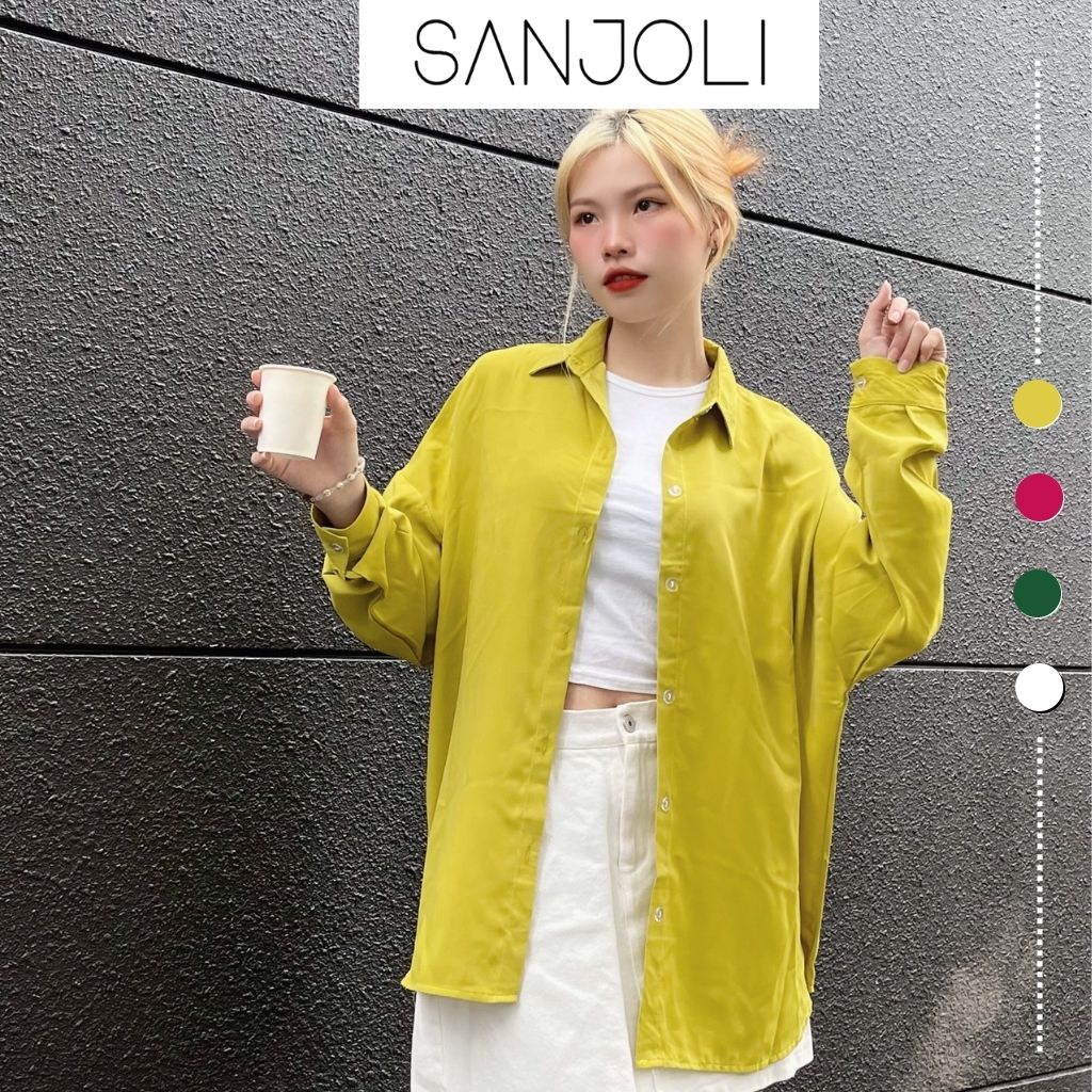 Áo Sơ Mi Form Rộng Tay Dài Unisex SANJOLI AO046