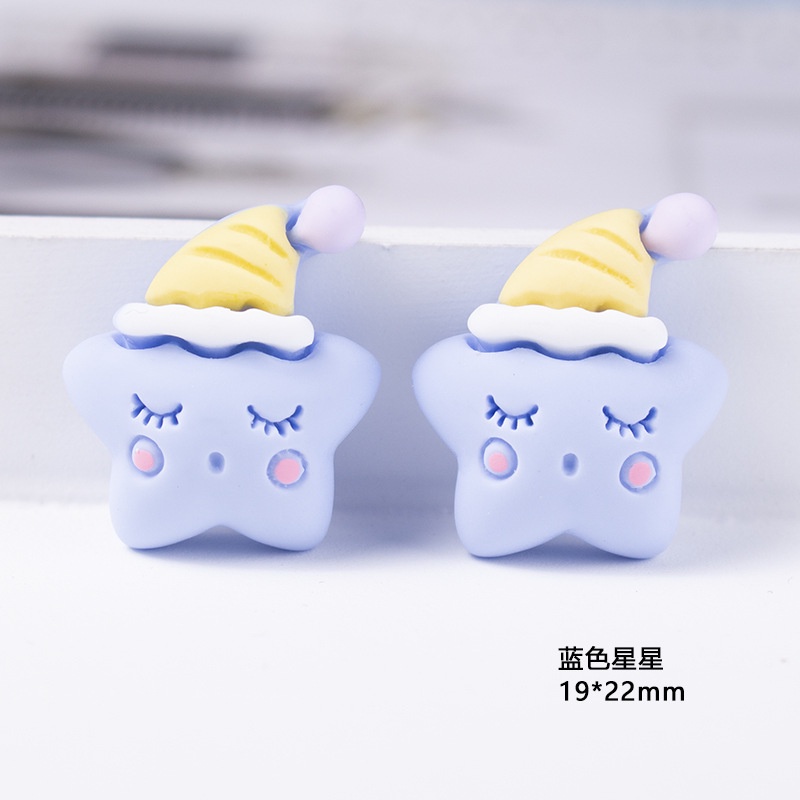 Set 20 phụ kiện resin trang trí thủ công họa tiết trăng/sao/đám mây hoạt hình xinh xắn