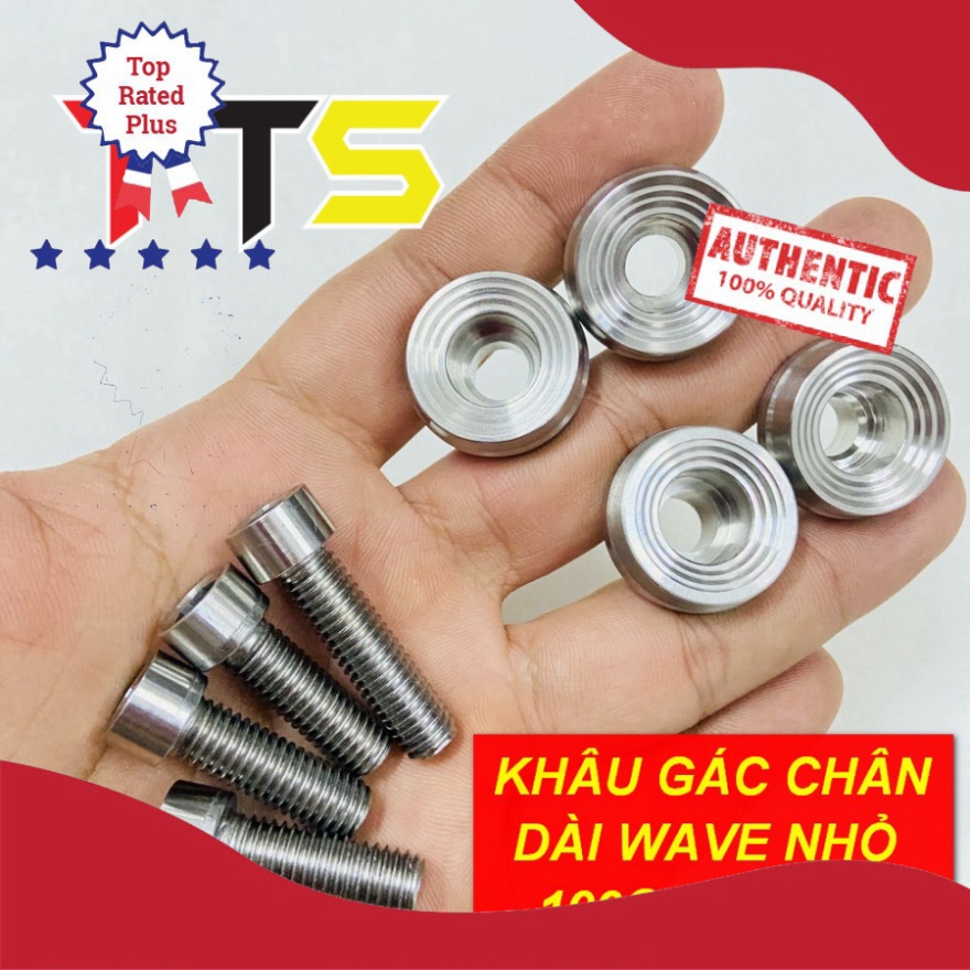 Bộ ốc khâu gác chân WAVE NHỎ, WAVE THÁI , SUPER DREAM ĐI GÁC CHÂN DÀI ( FULL INOX 304 )