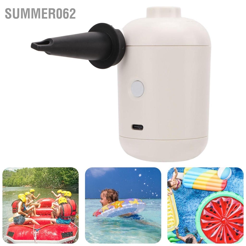 Summer062 Máy bơm không khí điện USB 2A DC5V có thể sạc lại đa năng thổi di động với vòi phun cho Sofa Lifebuoy