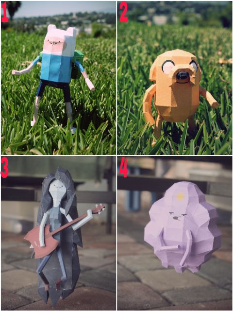 Mô hình giấy Finn,Jake,Marceline,Lumpy Space Princess