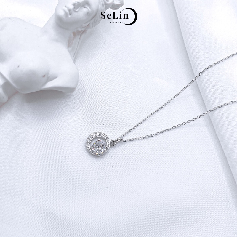 Dây chuyền bạc nữ 925 Moon and Sun đính đá cao cấp SELIN JEWELRY - 0007