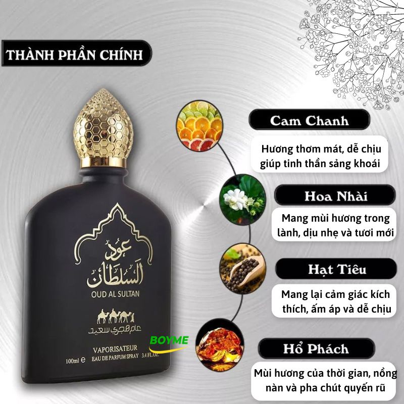 Nước Hoa Nam Thơm Lâu Chính Hãng Nội Địa Trung 100ML SULTAN, Lấy Cảm Hứng Từ Vương Quốc Dubai Đẳng Cấp, Quyền Lực.