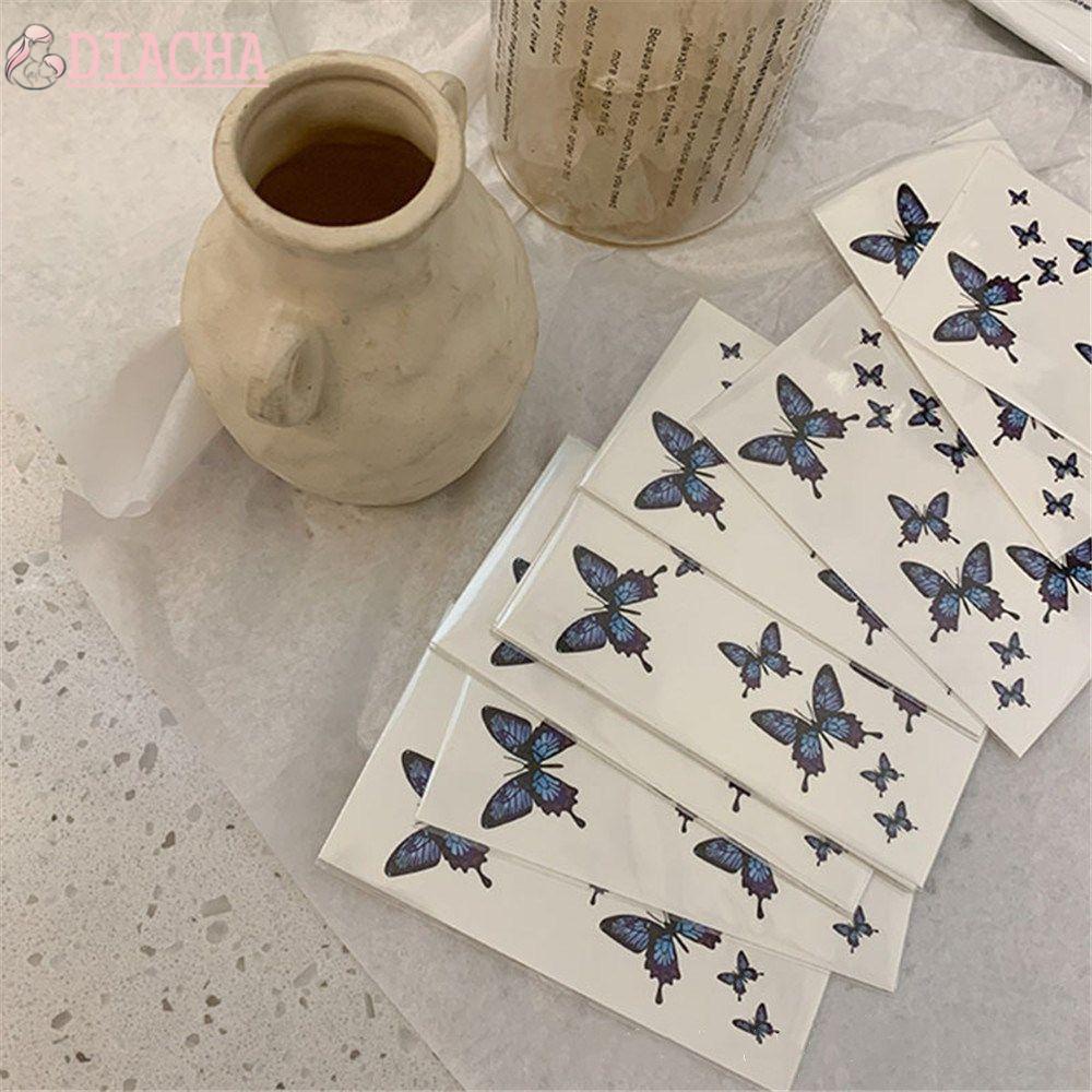 [Hàng mới về] Hình Xăm Dán Tạm Thời Hình Bướm Màu Xanh Dương 3d Kháng Nước Thời Trang Cho Nam Nữ