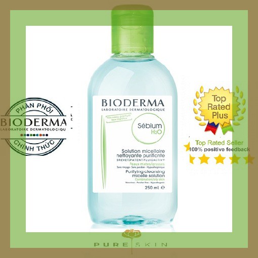 Nước tẩy trang làm sạch nhẹ nhàng Bioderma Sebium H20 da hỗn hợp, dầu, mụn 100ml~250ml~500ml