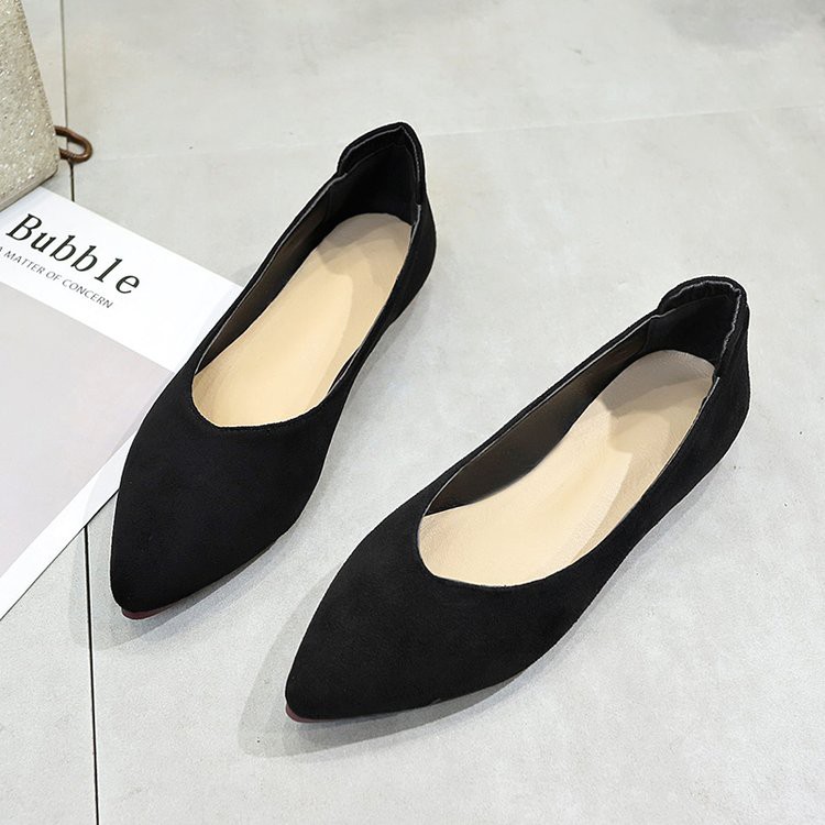 Giày Búp Bê Da Mềm Mũi Nhọn Phong Cách Hàn Quốc Xinh Xắn Cho Nữ