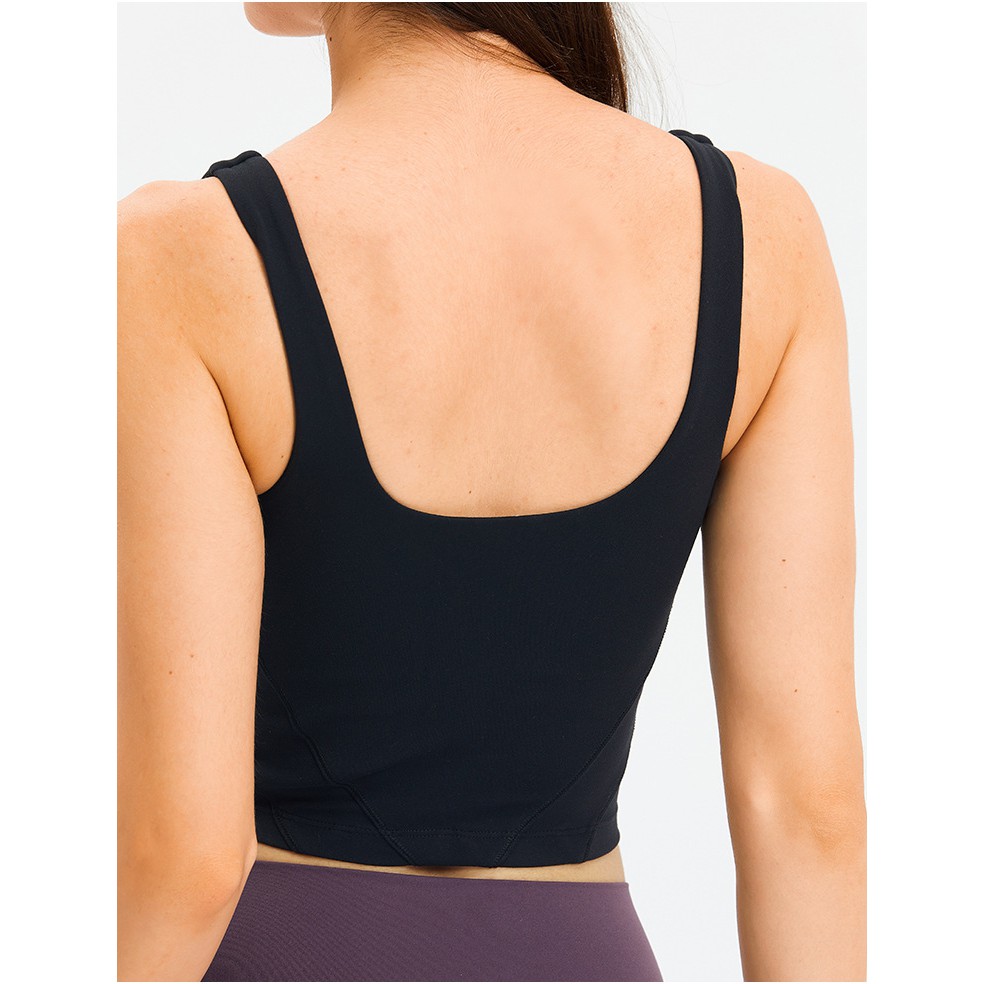 Áo tập thể thao kèm mút Lululemon Nulu Fold Tight Crop Yoga Tank Top - Áo tập Lulu không logo