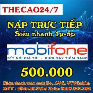 Thẻ nạp mobiphone 500k- Siêu nhanh- Siêu tiết kiệm