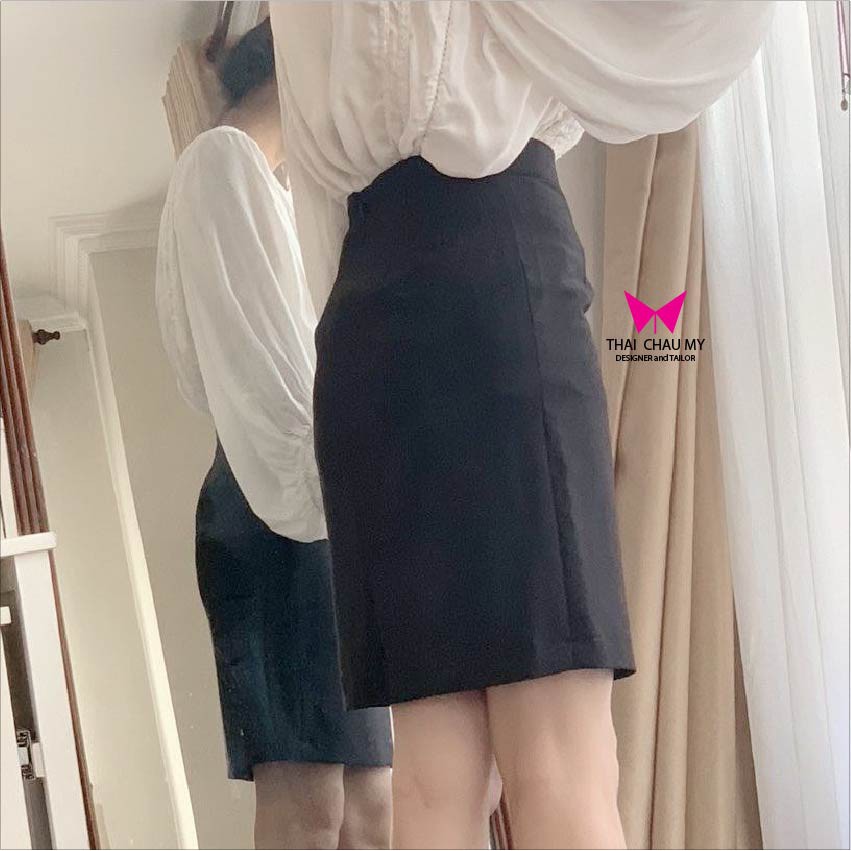 CHÂN VÁY CỒNG SỞ THIẾT KẾ ôm body màu đen chân váy ngắn thời trang công sở Thái Châu Mỹ | BigBuy360 - bigbuy360.vn