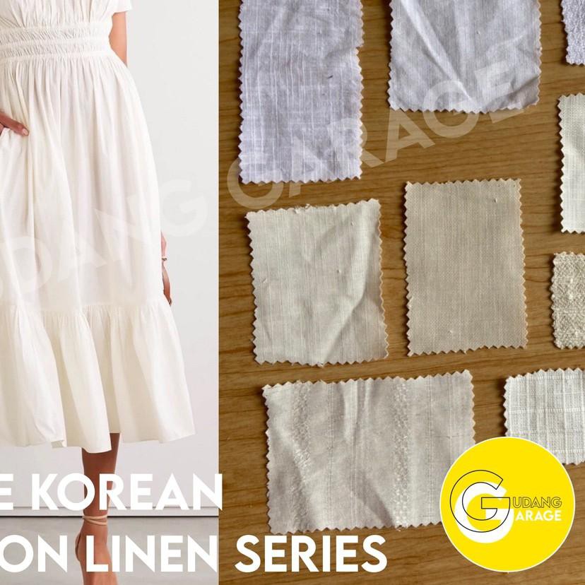 (Giảm Giá) (Xvf-288) Vải Lanh Cotton Trắng Hàn Quốc