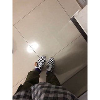 G1[SẴN 38] Giày ulzzang basic kẻ caro đen trắng (ảnh thật ở cuối)