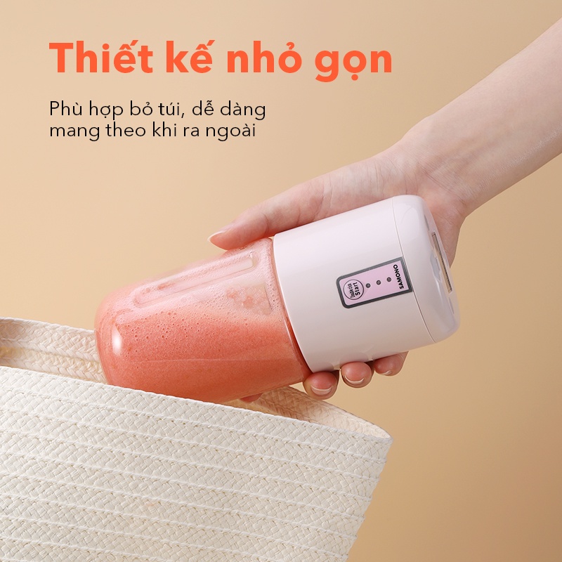 Máy xay sinh tố mini cầm tay SAMONO SW-Y7 nhỏ gọn tiện lợi phong cách Nhật Bản