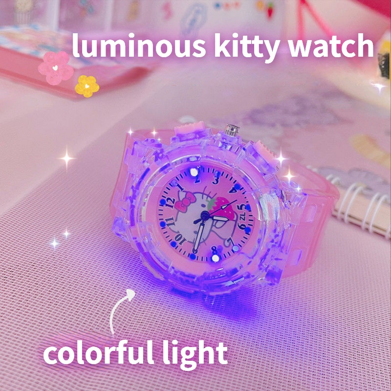 Đồng Hồ Điện Tử Đeo Tay Hình Hello Kitty Dễ Thương Cho Trẻ em