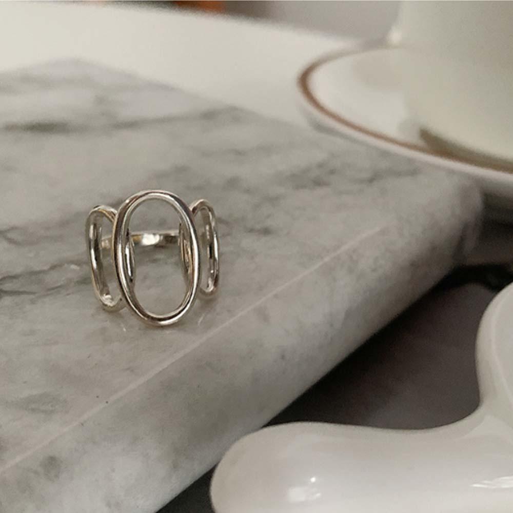 Nhẫn Hở Họa Tiết Hình Học Phong Cách Hiphop Thời Trang Hàn Quốc Cho Nữ