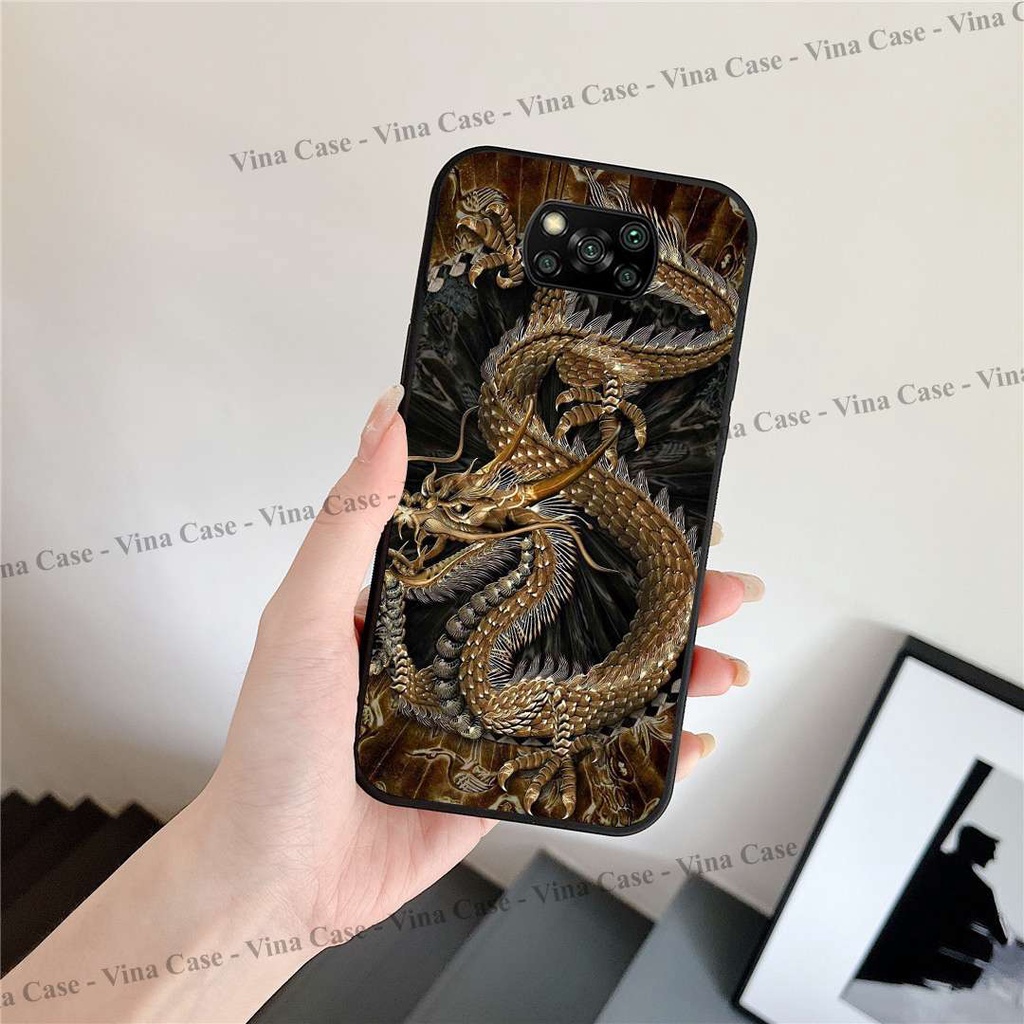 Ốp lưng kính in cho Xiaomi Poco X3 NFC/X3 Pro - Poco M3/Redmi 9T - Note 10 4G/5G - Note 11 4G/5G hình Rồng Vàng Tài Lộc.
