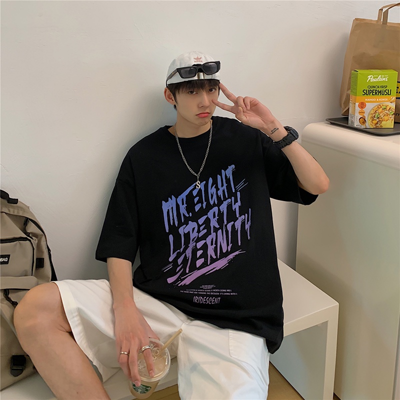 Áo Thun Tay Ngắn Dáng Rộng Thiết Kế Mới Có Size Lớn S-8Xl Thời Trang Mùa Hè Dành Cho Cặp Đôi