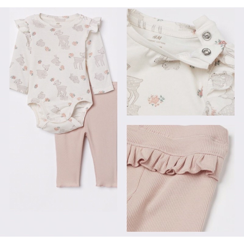 Bộ bé gái hoa nhí xinh xắn săn sale TBN cho bé 2-4m