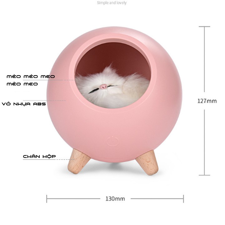 Đèn ngủ con mèo siêu yêu phòng ngủ