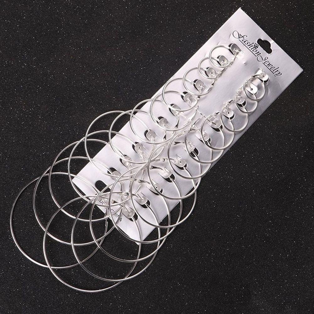 Bộ Khuyên Tai Vòng Lủng Lẳng Phong Cách Rock Đơn Giản