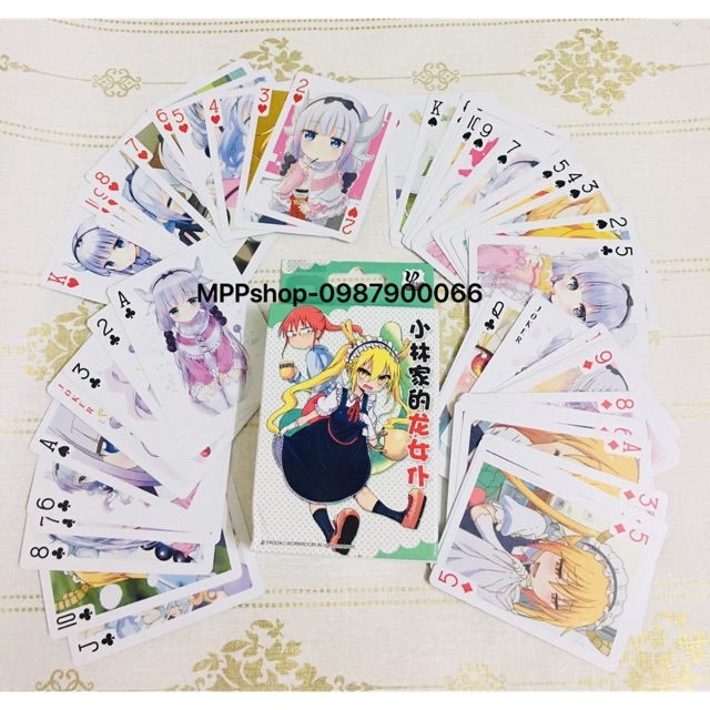 Bộ bài anime Miss Kobayashi's dragon maid, bộ Tú cô rồng hầu gái 54 ảnh